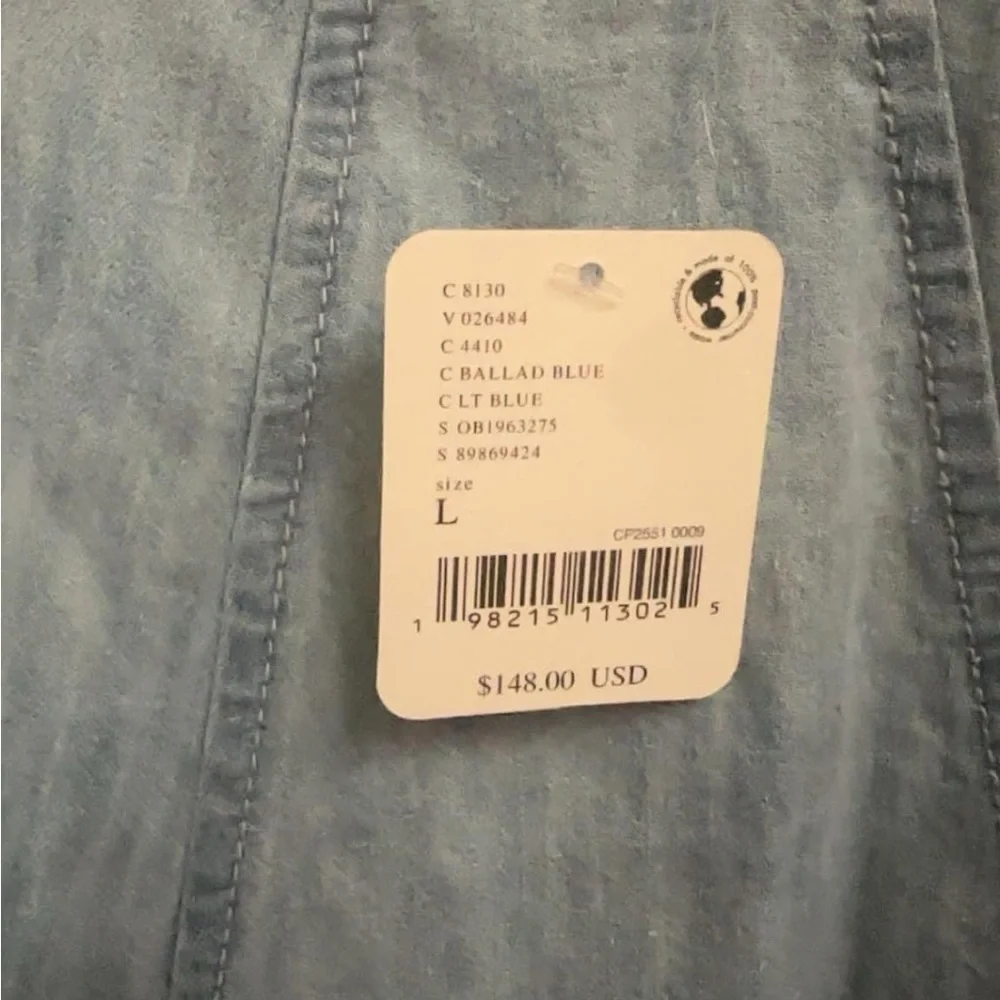 Free People Light Blue Denim Mini Dress - Picture 2 of 5